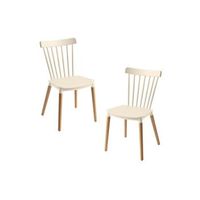 pack 2 sillas leka de polipropileno 824454 cm - beige