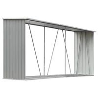 casetilla para lena acero galvanizado gris 330x84x152 cm vidaxl