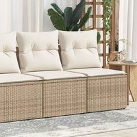 set sofas jardin y cojines 2 uds  juego de muebles de jardin ratan sintetico acacia beige cfw98857