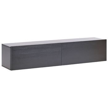 Mueble Tv Minimalista Montado En La Pared Unidad De Almacenaje Gabinete De Melamina Tablero De Partículas Negro Gladstone