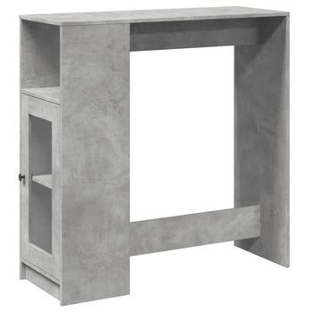 Mesa Alta Bar | Mesa De Bistró Con Estantes Madera Gris Hormigón 101x40x103,5 Cm