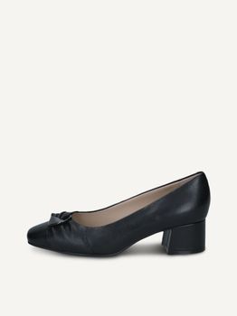 CAPRICE Pumps, black, made of Leather with Trapeze heel, Size 42