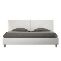 cama matrimonial con somier acolchada 200x200 cuero sintetico blanco appia large