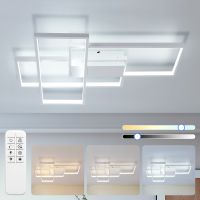 aigostar- 38w 4400lm plafon led rectangular lampara de techo modernas blanco 2700-6500k regulable con mando a distancia temporizador de 60s modo de luz nocturna para dormitorio salon cocina