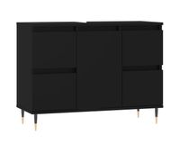 vidaxl mueble de bano madera de ingenieria negro 80x33x60 cm