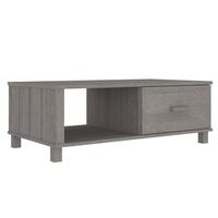 mesa de centro hamar madera maciza pino gris claro 100x55x35 cm vidaxl