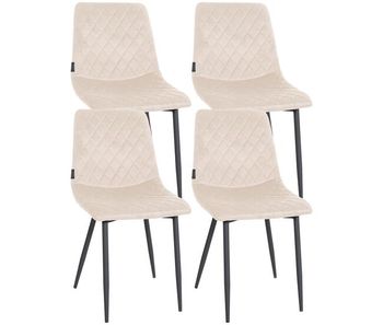 Set de 4 sillas de comedor telde en terciopelo crema 57x45x83 cm