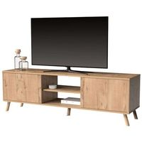 mueble de tv oslo salon comedor 2 puertas 1 estante color roble gold 160 cm