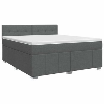 Cama Tapizada 190x140x88 Cm Tejido - Gris