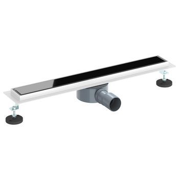 Desagüe De Ducha Con Tapa De Vidrio Y Sifón 360° Negro 60 Cm Vidaxl