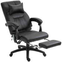 vinsetto silla de oficina para gerentes con masaje reposapies  cabecera integrados respaldo reclinable altura ajustable   aosom espana
