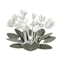 centro de mesa decorativo ciclamino o38 cm en hierro verde salvia y blanco diseno floral moderno para mesa o salon made in italy