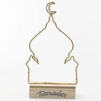 adorno de muselina de madera con led para ramadan - decoracion festiva para el hogarregalo de g