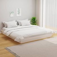 cama matrimonial  cama para adultos  estructura de cama de madera maciza blanca 160x200 cm cfw820491
