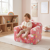 sofa infantil - mueble para dormitorio - tejido y espuma - rosa 68x38x20cm