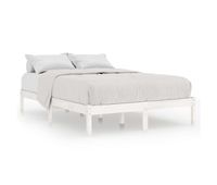 estructura de cama madera maciza blanca king size 150x200 cm