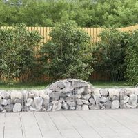 cestas de gaviones 2 piezas  gavion para piedras  gavion decorativo forma de arco hierro 200x50x4060 cm cfw955703