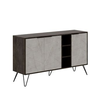 Aparador 3 nichos y 3 puertas l142 cm marrón
