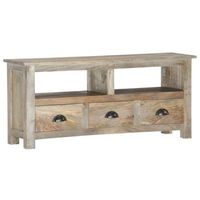 mueble de tv de madera maciza de mango 110x30x50 cm vidaxl