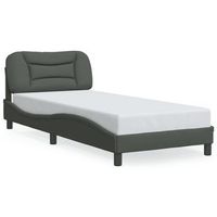 cama para adulto  cama individual  estructura de cama con luces led tela gris oscuro 90x190 cm