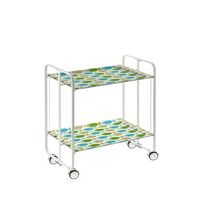 carrito auxiliar plegable bauhaus con ruedas - armazon metalico blanco 2 niveles y 4 posiciones ajustables67