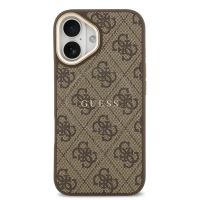 guess funda para iphone 17 r carcasa de polipiel marron con magsafe y logo clasico diseno elegante y ajuste preciso