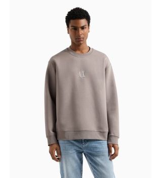 A|X Armani Exchange para hombre. XM000368AF10818U6107 Sudadera de cuello redondo gris (XS), Casual, Deportivo, Algodón, Multideporte