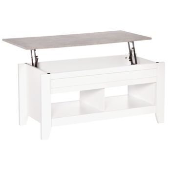 Mesa de centro elevable 105x50x49 cm blanco