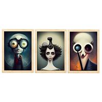 burton style animal illustrations and posters inspired by burtons dark and goth art interior design and decoration sets collection 11 nacnic