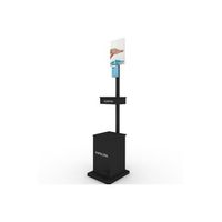 mueble metalico para dispensador de gel guantes y papelera de pedal color negro