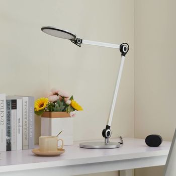 Lámpara de mesa led de plástico gris