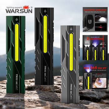Warsun T9PRO 3,0 última linterna LED con llavero 1500Lm Mini linterna portátil linterna de bolsillo luz de trabajo de inundación con imán