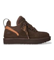 ugg para mujer 1144032 zapatillas de piel lowmel marron oscuro 41 plano serraje cordones casual