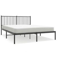 cama de matrimonio  cama de adulto  estructura cama sin colchon con cabecero metal negro 150x200 cm