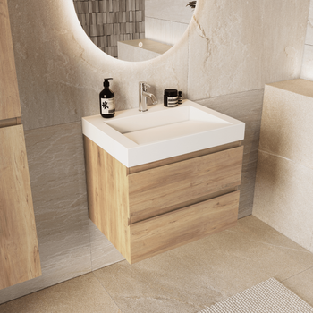 Mueble De Baño Zarivo 60 Cm - Roble Claro Lomazoo