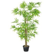 bambu artificial 150 cm con maceta y musgo verde