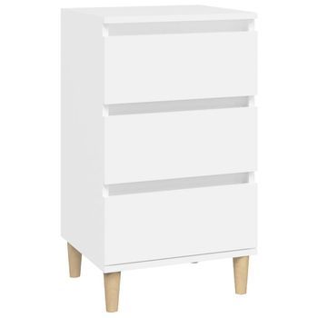 Mesita De Noche Madera Contrachapada Blanca 40x35x70 Cm Vidaxl