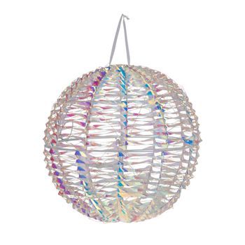 Wellhome Bola Metálica Luminosa Con 720 Micro Led Arco Iris – Ø40 Cm