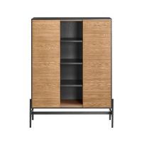 aparador multifuncional con 2 puertas y 2 estantes madera negra