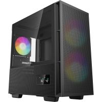 deepcool ch360 argb digital micro torre matx cristal templado usb-c negra