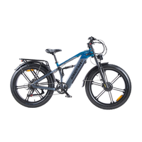 bicicleta electrica de neumaticos anchos con bateria samsung y suspension completa kimdyma k03 azul