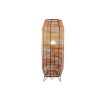 lampara pie ratan metal 23x23x65 natural marron