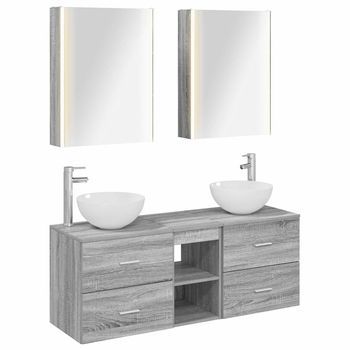Juego De Muebles De Baño 5 Pcs Sonoma Gris Vidaxl