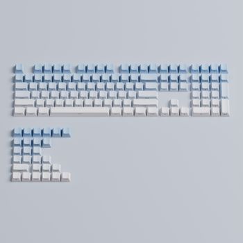 Akko-Juego de teclas con gradiente impreso lateral, perfil de cereza, doble disparo, PBT, 135 teclas, para interruptores MX, Teclado mecánico para jugadores