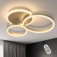 nettlife lampara de techo led regulable con diseno de anillo y control remoto moderno 46w