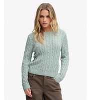 superdry para mujer w6110801a jersey essentials cable verde m casual algodon