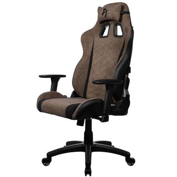 Silla gaming Arozzi Avanti Tejido Suave marrón respaldo reclinable 3D