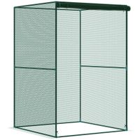 outsunny invernadero para plantas con puerta enrollable y marco de acero para jardin terraza patio 120x120x180 cm verde   aosom espana