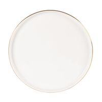 plato de postre de porcelana blanca y dorada