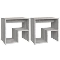 juego de 2 mesitas de noche con estante 40 x 30 x 40 cm madera de ingenieria gris dec035663